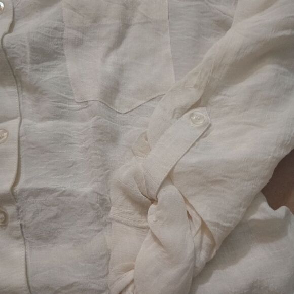 Wishful park whiteoff Long sleve bottom dow womens blouse - Picture 13 of 16